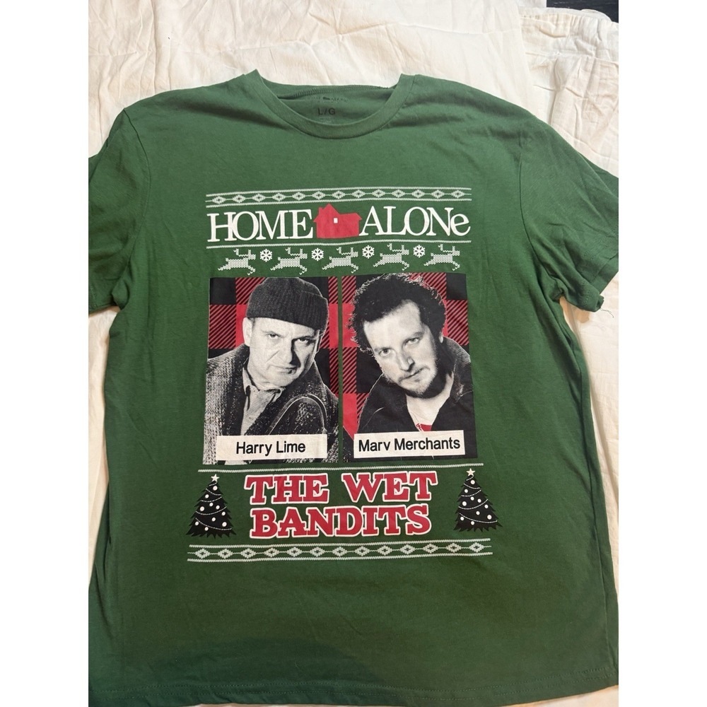 Home Alone The Wet Bandits Harry Lime Marv Merchants Movie‎ T-Shirt Size L/G